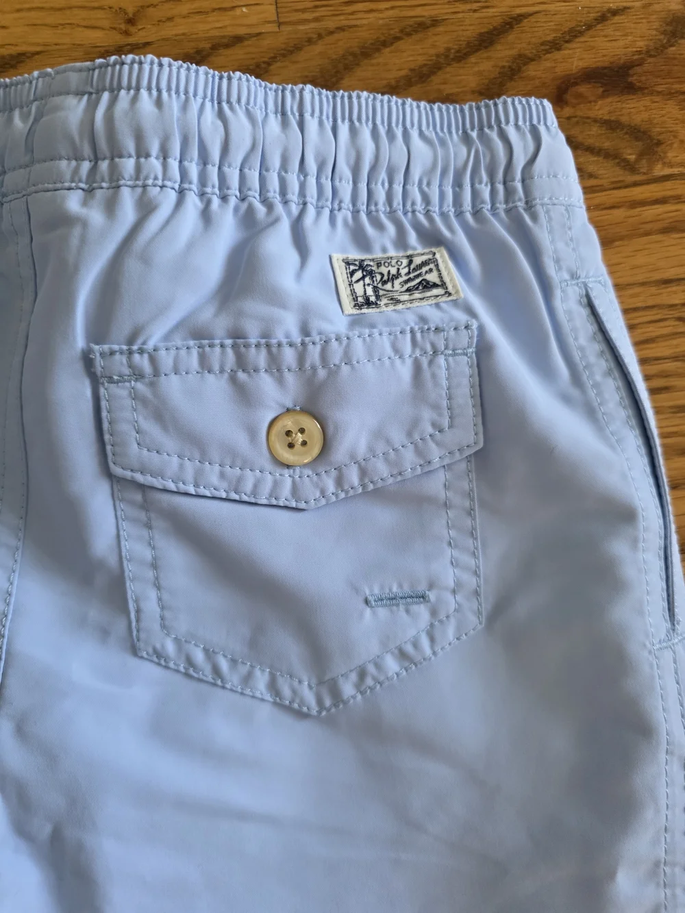 Polo by Ralph Lauren Light Blue Swim Shorts with Red Pony NWOT